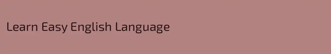 Learn Easy English Language